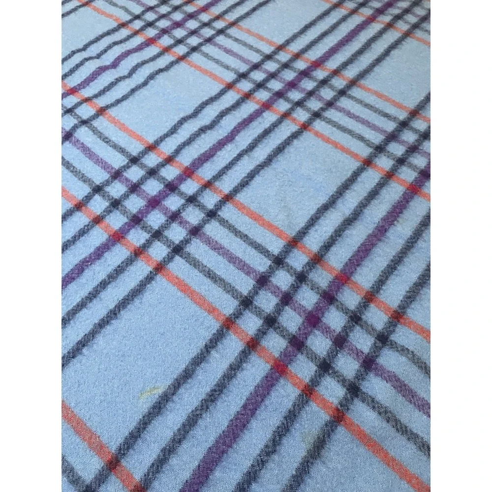 Vtg Albany Woollen Mills Blanket Australian 100% Wool Snuggle Rug Blue 51